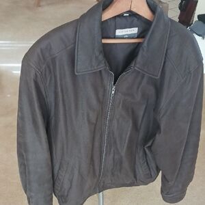 Vintage Men's Leather Jacket, SZ Large, "Chocolate Brown,"NEW" See Description